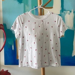 Embroidered hearts white T-shirt